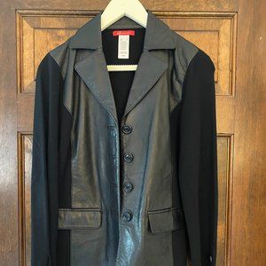Anne Klein Leather Blazer Jacket